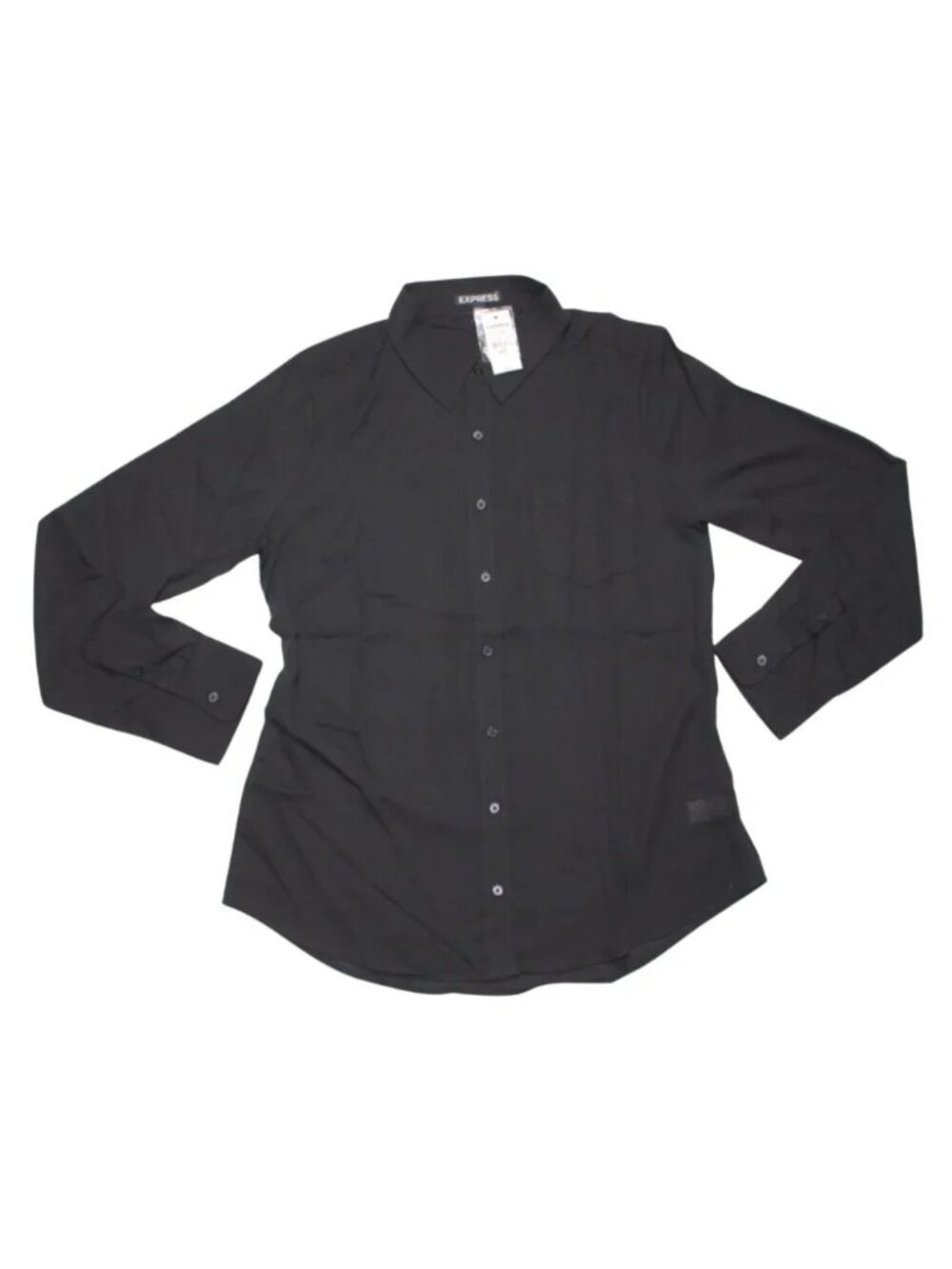 Express Women's Long Sleeve Button-up Black Shirt NWT Size M
